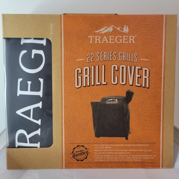 New Traeger 22 Series Black w/ Logo Full Length Heavy Duty Grill Cover BAC379 - Picture 7 of 7